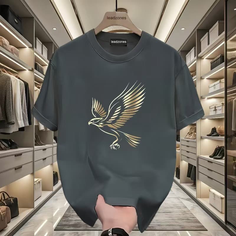 200g Pure Cotton Printed Short Sleeved Men's T-shirt Loose Korean Version Versatile Summer Trendy Brand Top