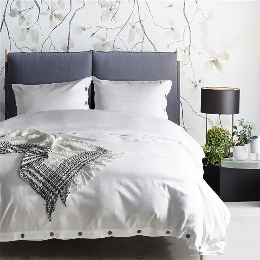 Three-Piece Bedding Set | Quilt Coverlet With Button Detail (Twin/Queen) | 90GSM Soft Microfiber Bedding For Bedroom