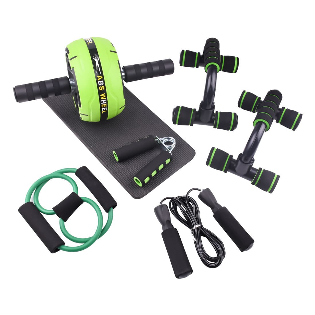 Single round belly wheel set home fitness push up stand grip power abdominal muscle wheel seven-piece set
