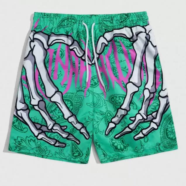 Men's American Style Casual Basketball Shorts Fitness Muscular Four-Quarter Length Non-Stretch Polyester Pants For All Seasons