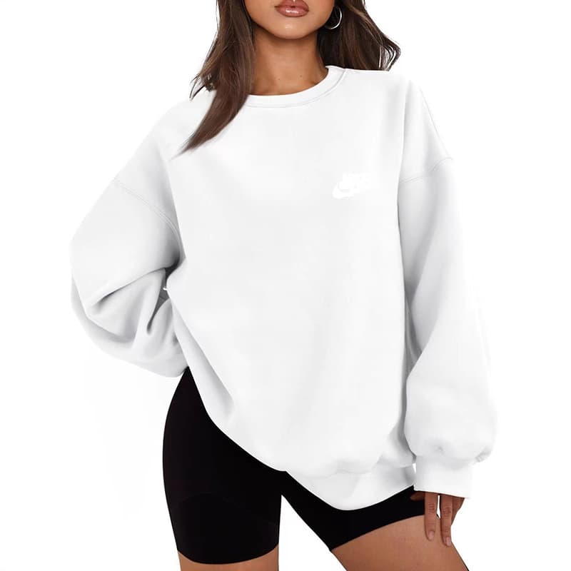 Sweat-shirt ample à col rond pour femme, imprimé de marque tendance printemps, automne et hiver