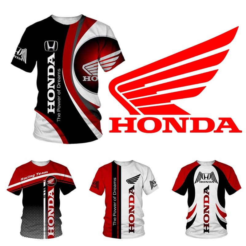 2023 New Honda Auto Casual T-shirt Fashion Cool Sports Men's And Women's Top