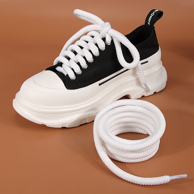 Round Braided Exaggerated Shape Bread Shoes 10mm Thick Shoelaces Butter Bread Shoelaces 1cm Width Bread Shoes