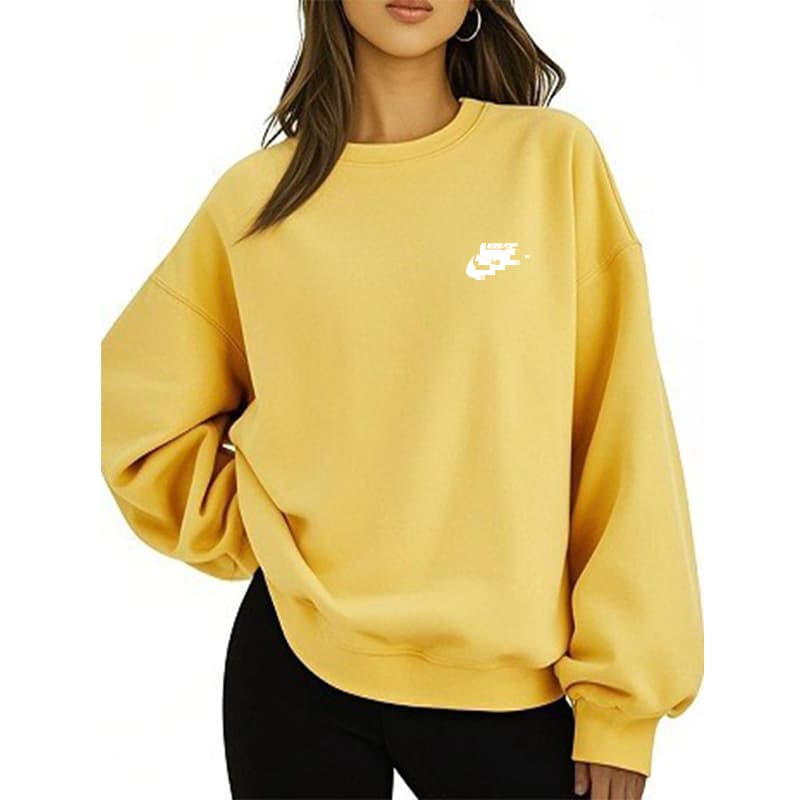 Sweat-shirt ample à col rond pour femme, imprimé de marque tendance printemps, automne et hiver