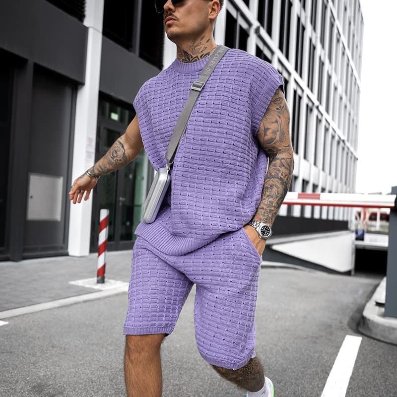 CT Summer New Men's Sports Casual Loose Trendy Short Sleeve Shirt And Shorts Set