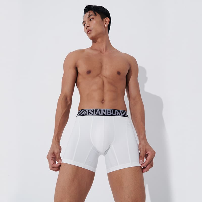 Men's clothing Men's mid-waist nylon ice silk boxer pants, breathable, high-elastic, quick-drying, sweat-wicking sports boxer pants