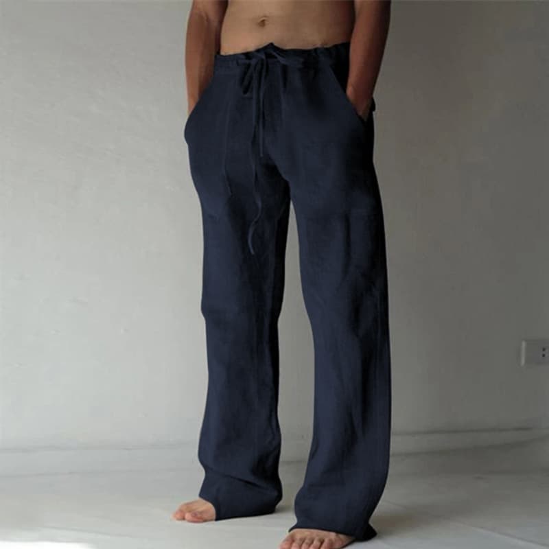 Man's clothing Men's trousers linen casual solid color thin linen trousers for men