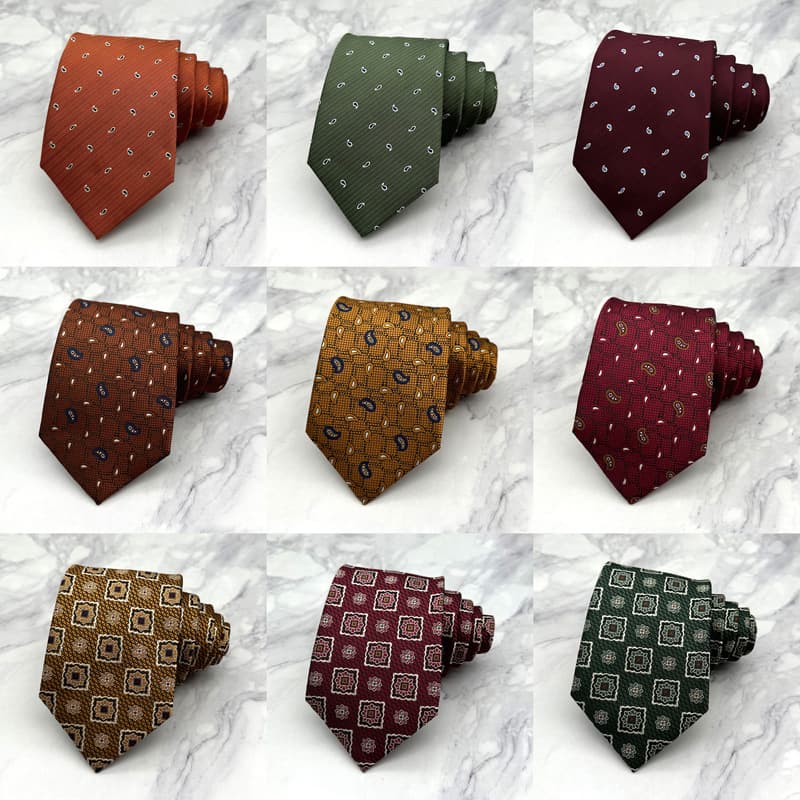 New Tie Trendy Men's Dress Business Leisure Fashion Paisley Cashew Nut Pattern Element Handprinted Wide 8CM