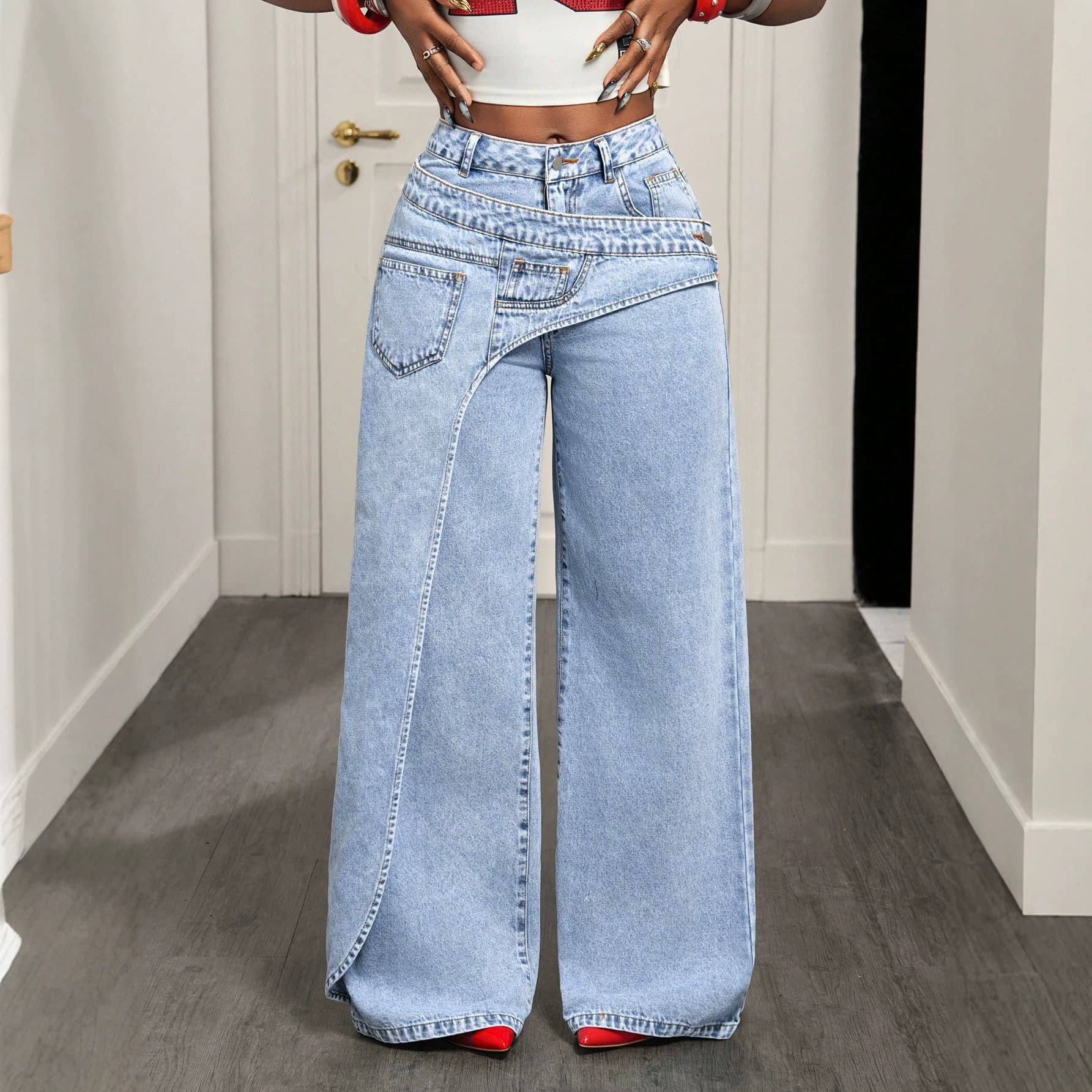 Women's Trendy Designer Jeans - Versatile Casual Denim Pants With Modern Fit For Everyday Outings​