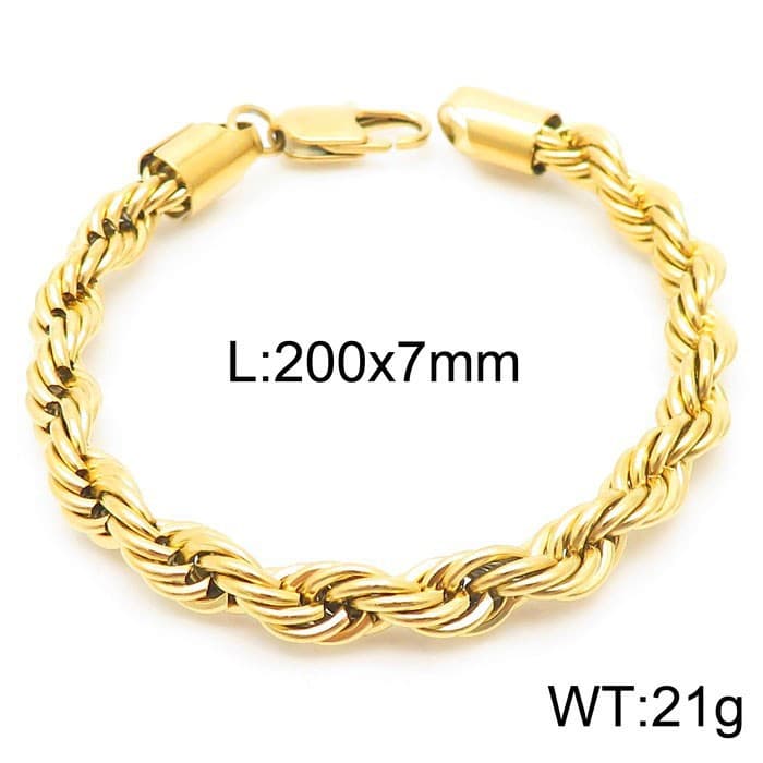 Bracelets pour hommes en acier titane, bijoux tendance, simples, avec boucle torsadée, 4/6/8 mm