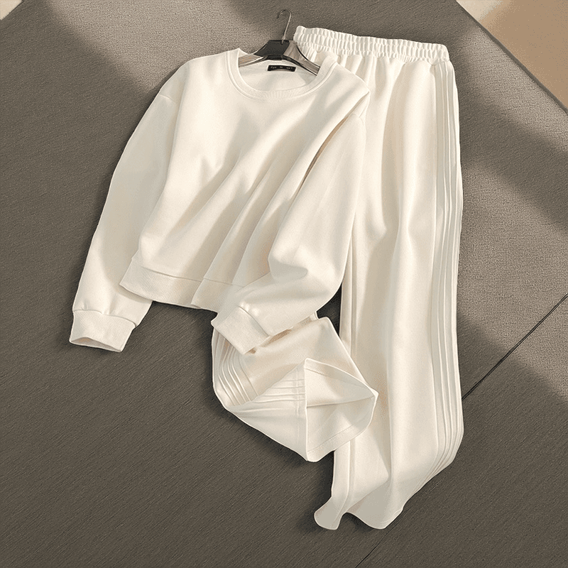 New Casual Sweatshirt Sports Suit Wide Leg Pants Two Piece Design Fashion Sports Suit For Women