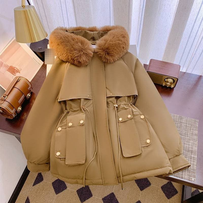 ​​Plus Size Winter Parka With Luxe Fur Collar – Oversized Warm Coat For Women (Black/White/Khaki/Espresso/Greyish, M-XXXL)​​