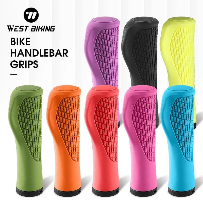 Bicycle Rubber Handlebar Grip 1 Pair MTB Mountain Road Bike Handle Cover Anti-slip Ergonomic Comfortable Grips