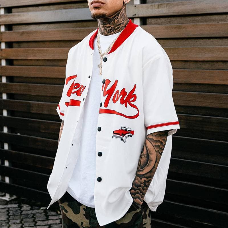 Men's Clothing 2025 New Size Loose Large Size Printed Letters Breathable Fabric Men's Casual Shirt