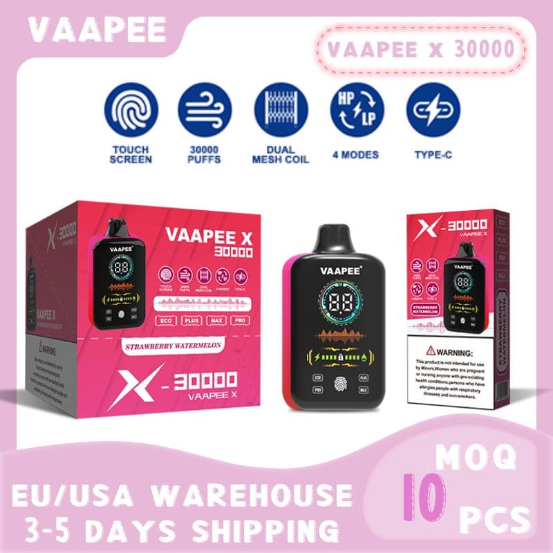 Pod jetable Vaapee X 30 000, 30 000 bouffées, saveurs de fruits, 2025