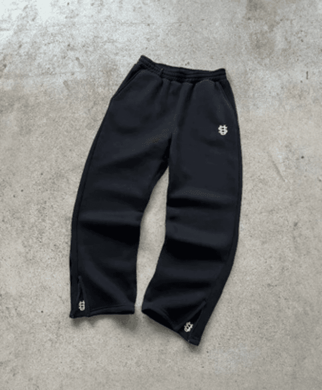 Pantalon unisexe tendance rétro streetwear hip-hop décontracté, taille élastique, fermeture éclair, coupe ample, couleur unie, style sport.