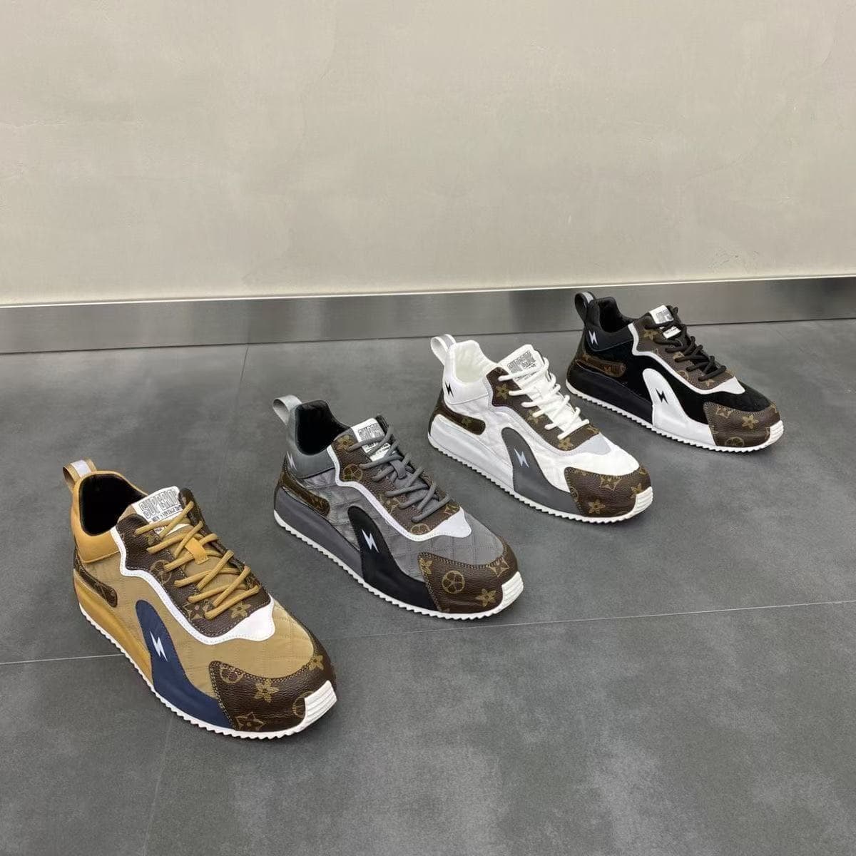 Men's Casual Sneakers Breathable Mesh Upper Non-Slip Thick Sole Comfortable Walking Shoes Daily Wear Grey Black Microfiber Leather