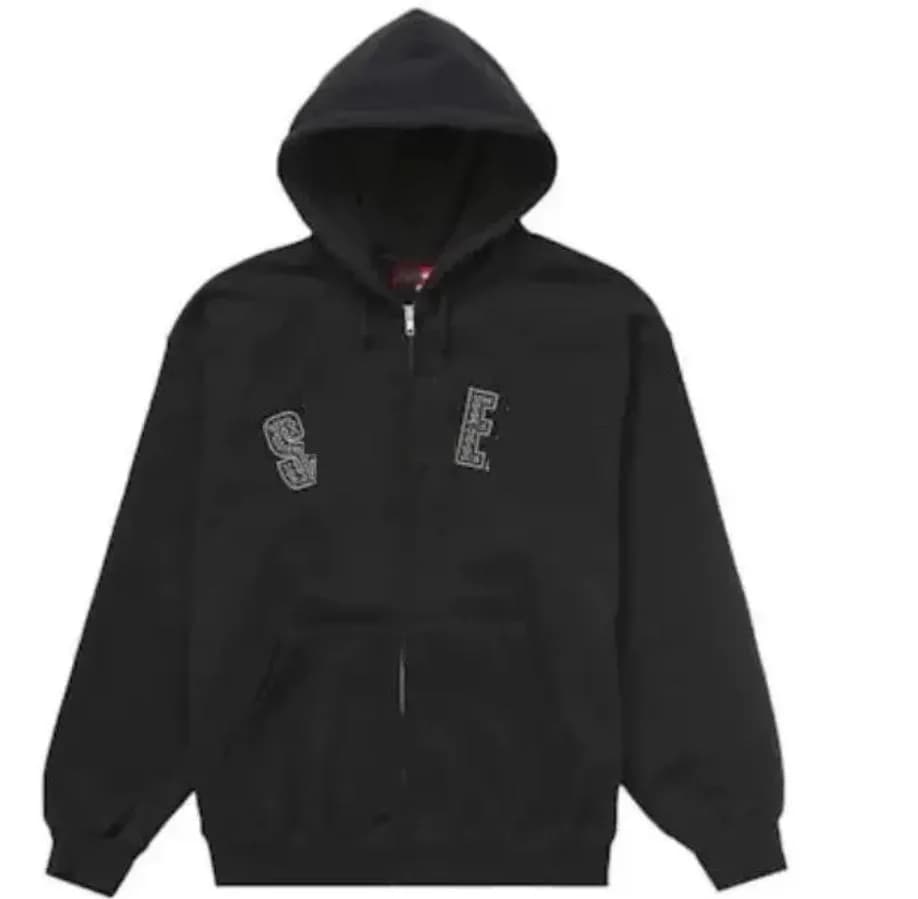 Sweat à capuche de marque de créateur, style rétro américain, haute qualité, fermeture éclair et broderie.