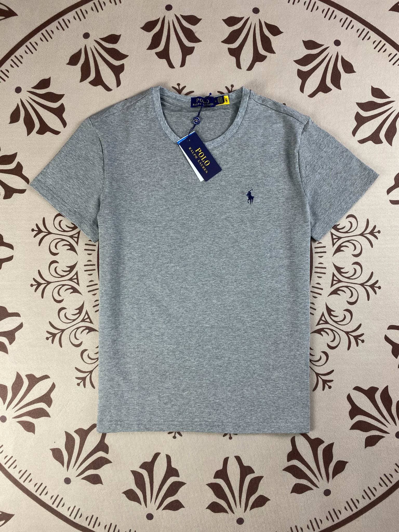 T-shirt à col rond brodé New-Style Paul Pony, 100 % coton uni, manches courtes, unisexe.
