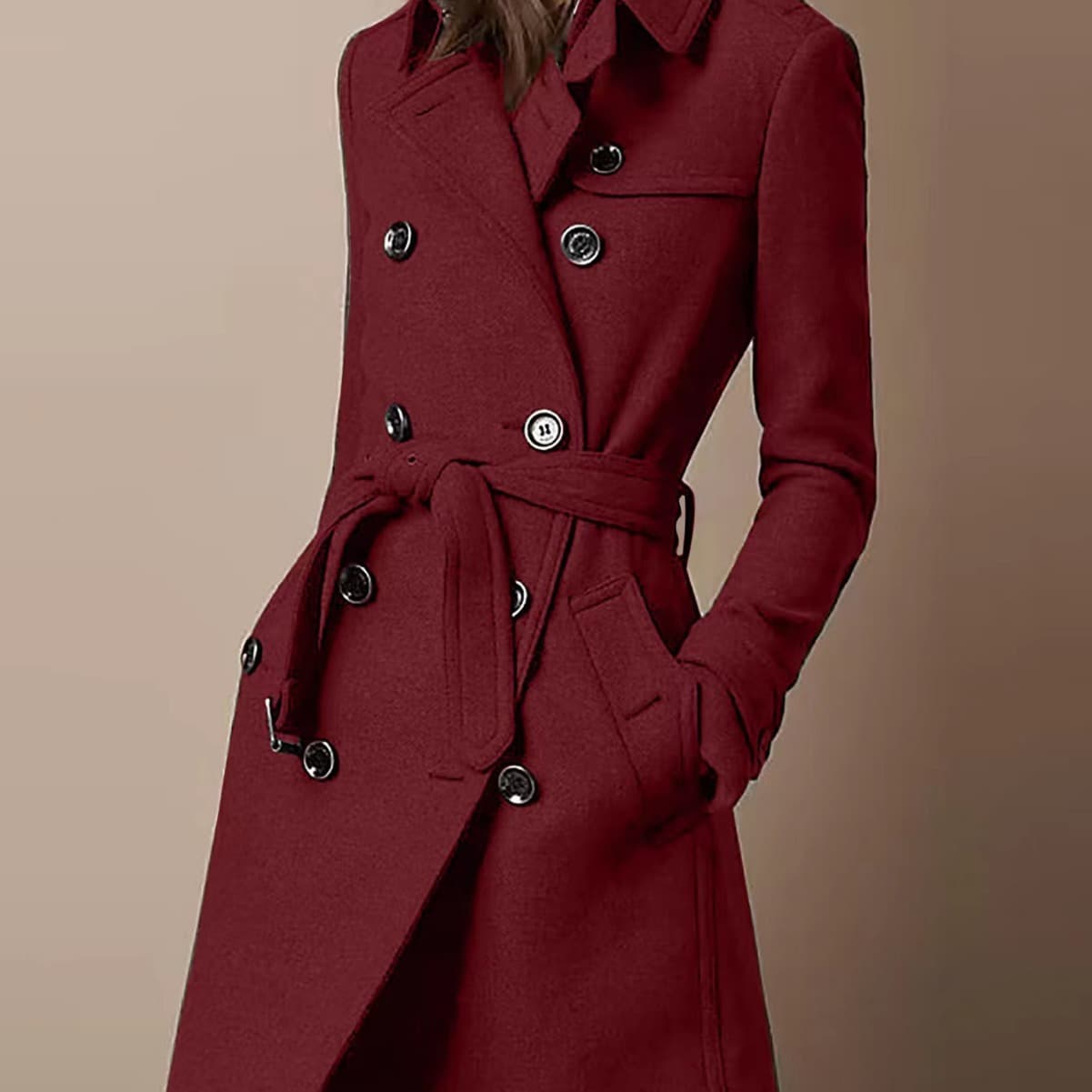 Women's Clothing Autumn and Winter Double breasted Casual Nizi Jacket