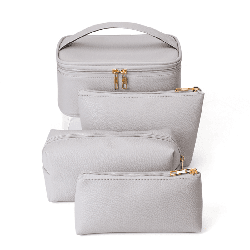 New cross-border spot cosmetic bag three-piece set PU waterproof wash bag large capacity portable travel storage bag log