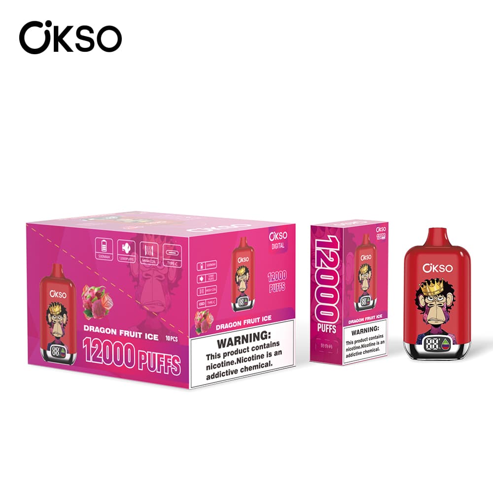 (Mise à niveau du produit ELF BOX 12 000 bouffées - 28 saveurs) Cigarette électronique jetable OKSO Digital 500 mAh, 12 000 bouffées, saveur fr