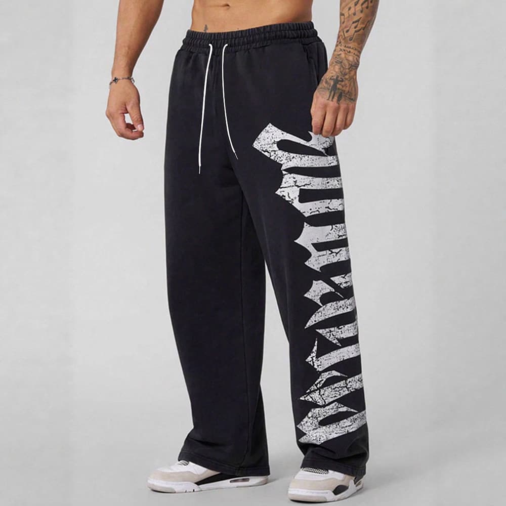 Men's Fashion Printed Casual Pants Trendy Sports Versatile Long Pants