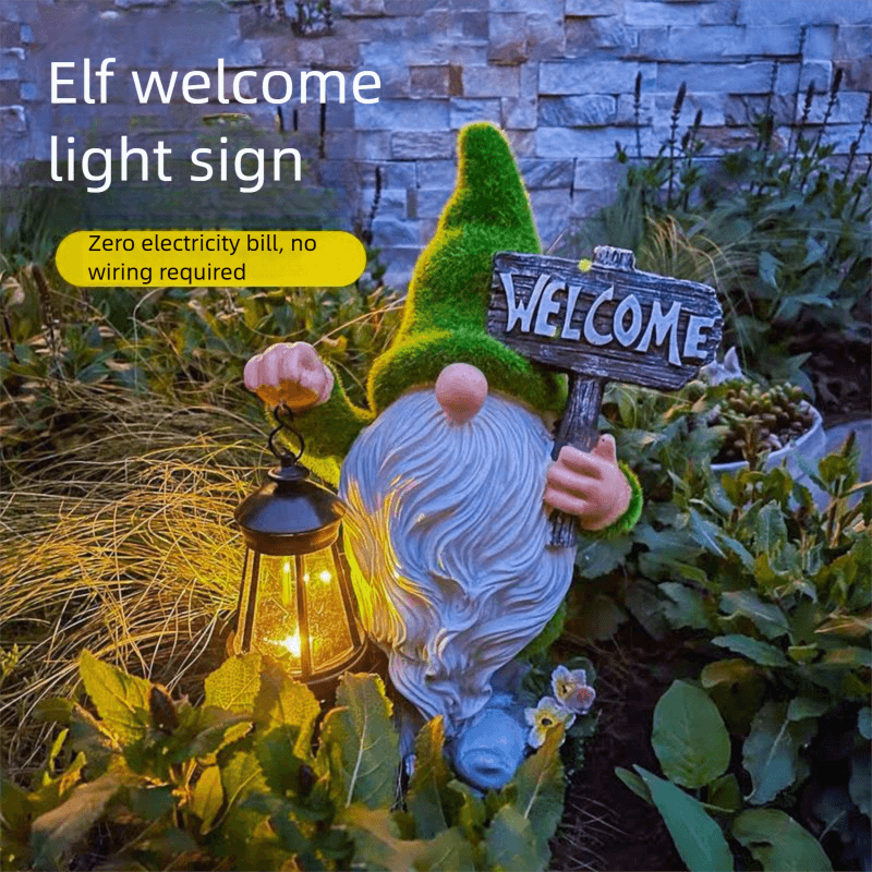 Outdoor Solar Garden Light Ornaments Dwarf Resin Crafts Dwarf Statue Garden Ornaments