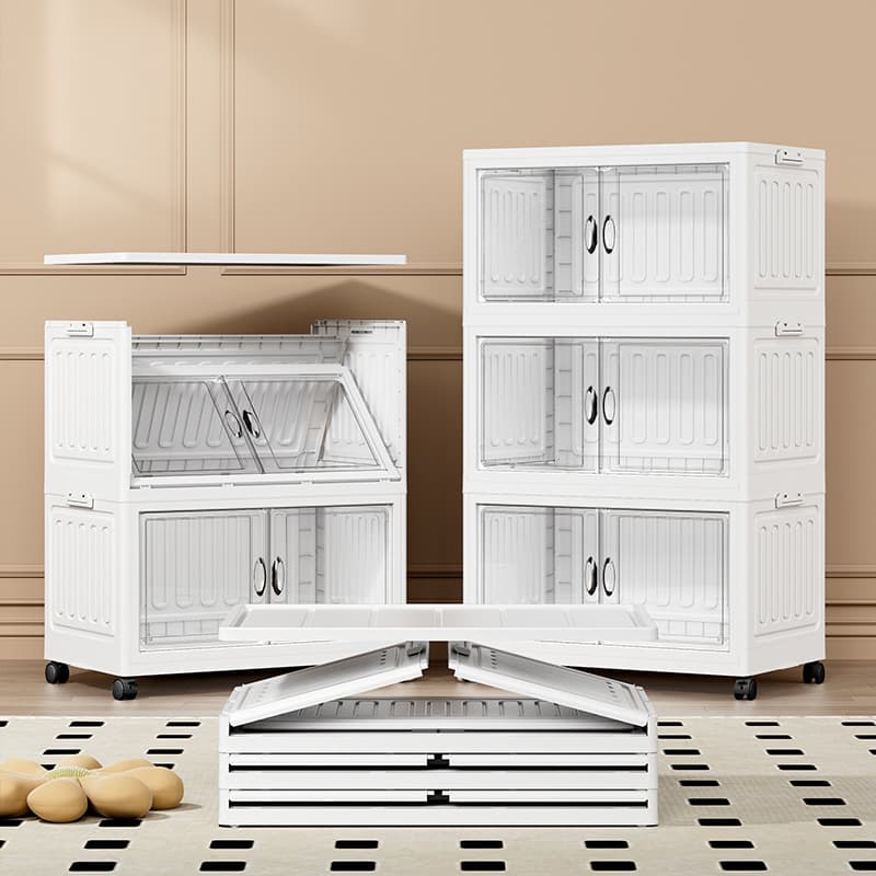 No-Assembly Foldable Storage Cabinet - Clear Multi-Layer Organizer For Baby Toys & Kids Clothes
