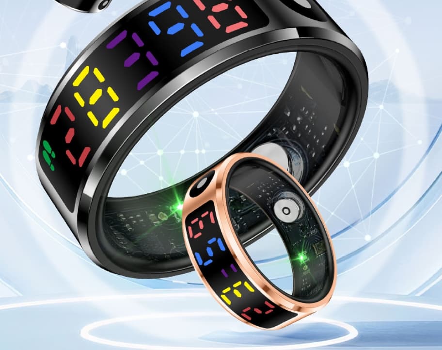 R12 Smart Ring Color Screen Display Healthy Ring Sleep Heart Rate Blood Oxygen Health Monitoring Bluetooth