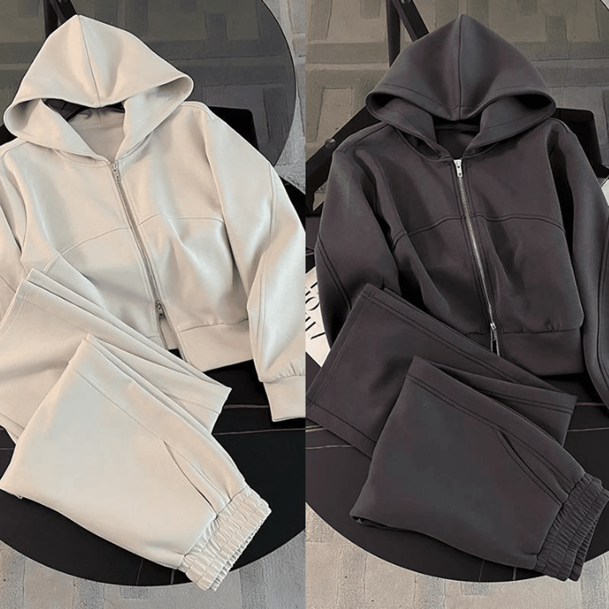 Women's Clothing Casual Sports Suit For Women Autumn Fashionable Stylish Zipper Sweatshirt Wide Leg Pants Two Pieces
