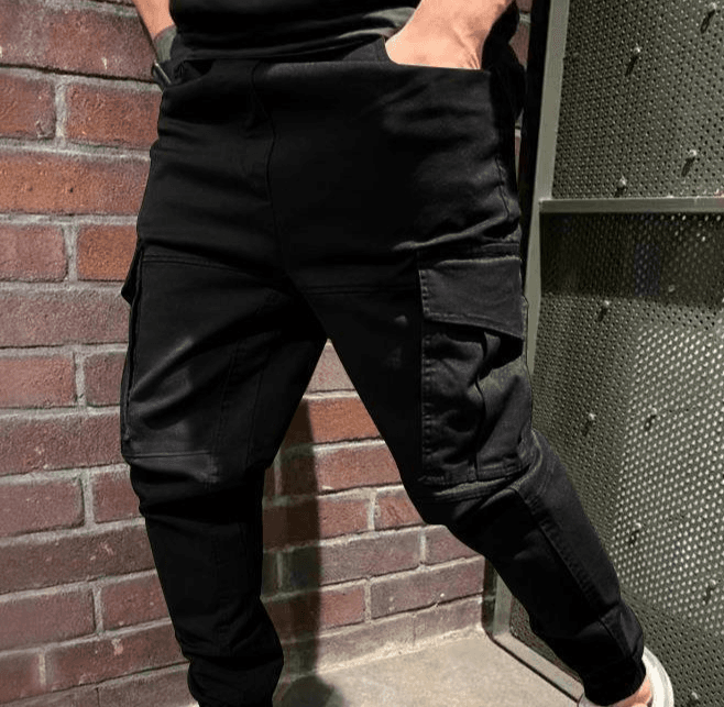 Men's clothing cargo pants men's loose casual leg trousers