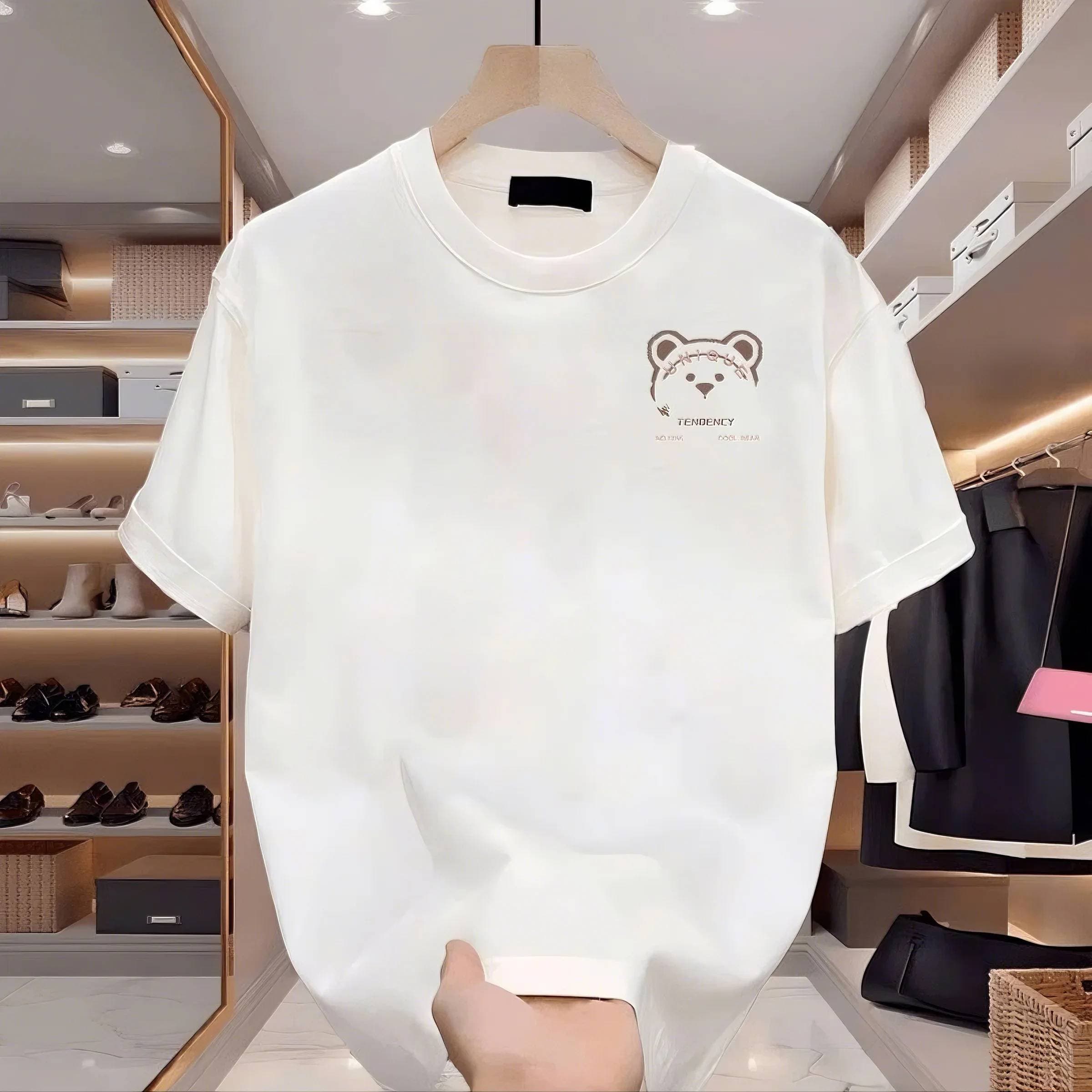 New Cotton Fashion Sense Printing Short-sleeved T-shirt Unisex Men Summer Tide Loose Hundred Tops