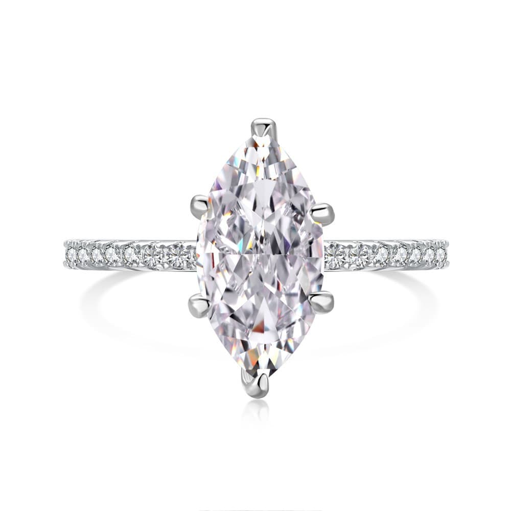 Silver micro inlaid ring ins wedding ring zircon row ring sterling silver ring super flash