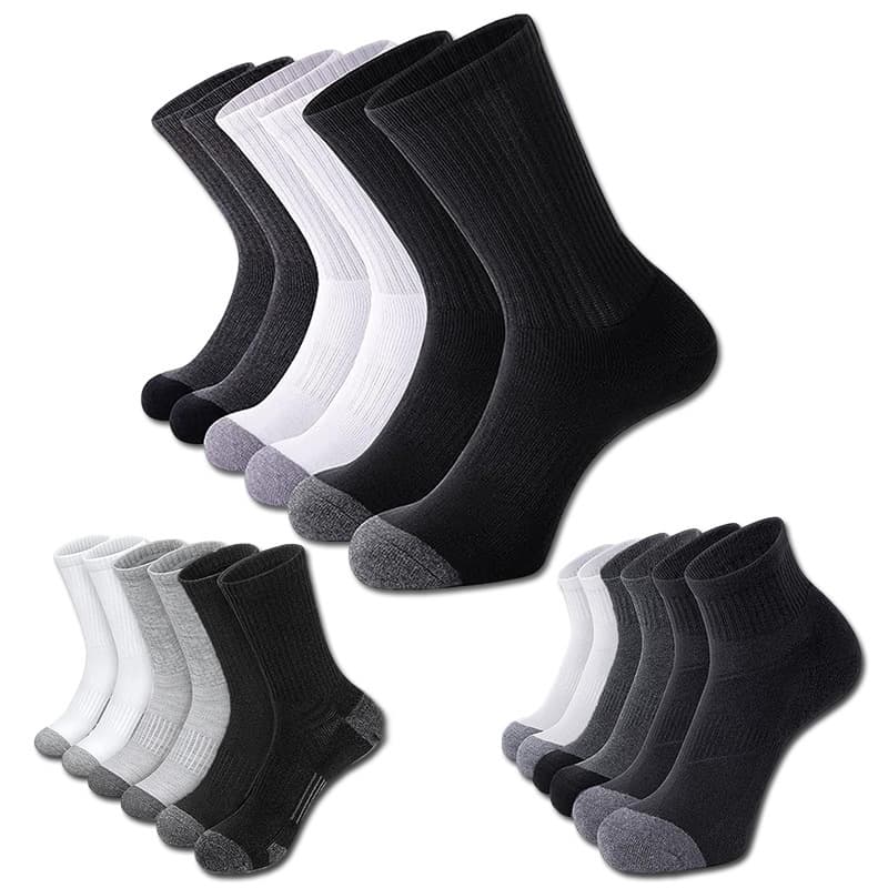 men's socks large size foreign trade wholesale cotton socks men's sports mid tube socks students black and white long socks autumn and winter