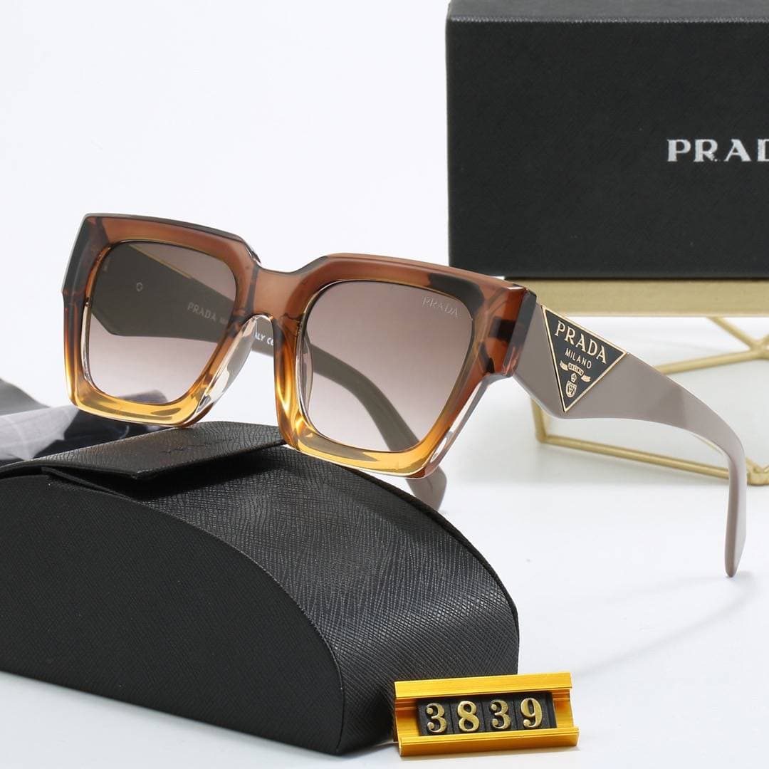 PRADA1 Classique Hommes Femmes Rétro Mode Lunettes de Soleil Décontractées Femmes Plein Cadre Lunettes de Soleil pour Hommes Femmes Lunettes de Co