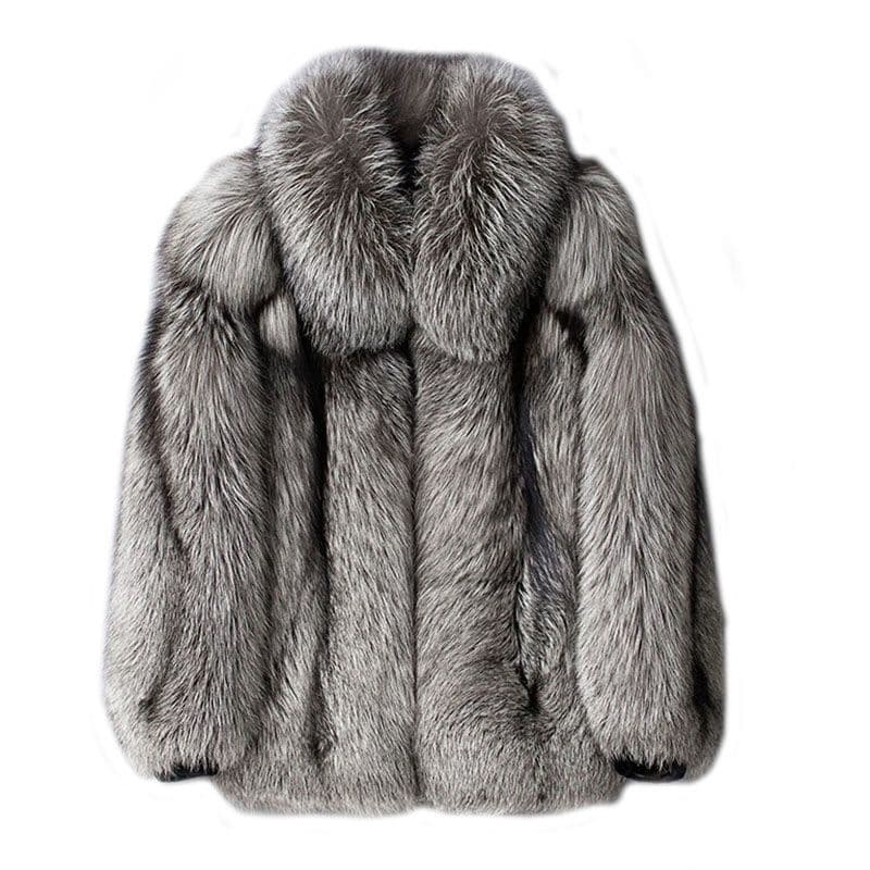 Men's clothing Autumn-winter fur men's coat Fashion casual silver fox fur coat thickened to keep warm