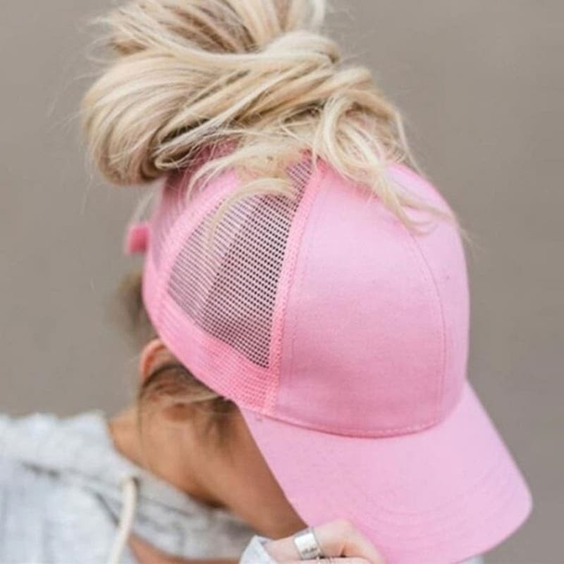 Fashion 2024 New Ponytail Baseball Summer Women's Adjustable Black Hat Messy Casual Cotton Girl Snapback Mesh Cap