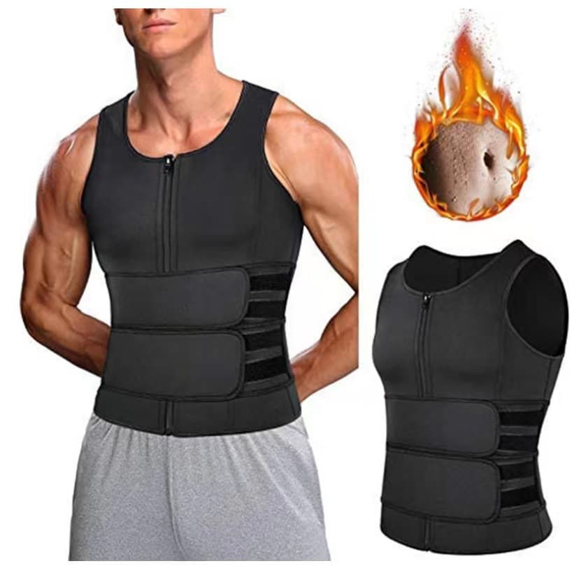European and American men's corset double belt reinforced neoprene corset vest sports fitness body shaping corset