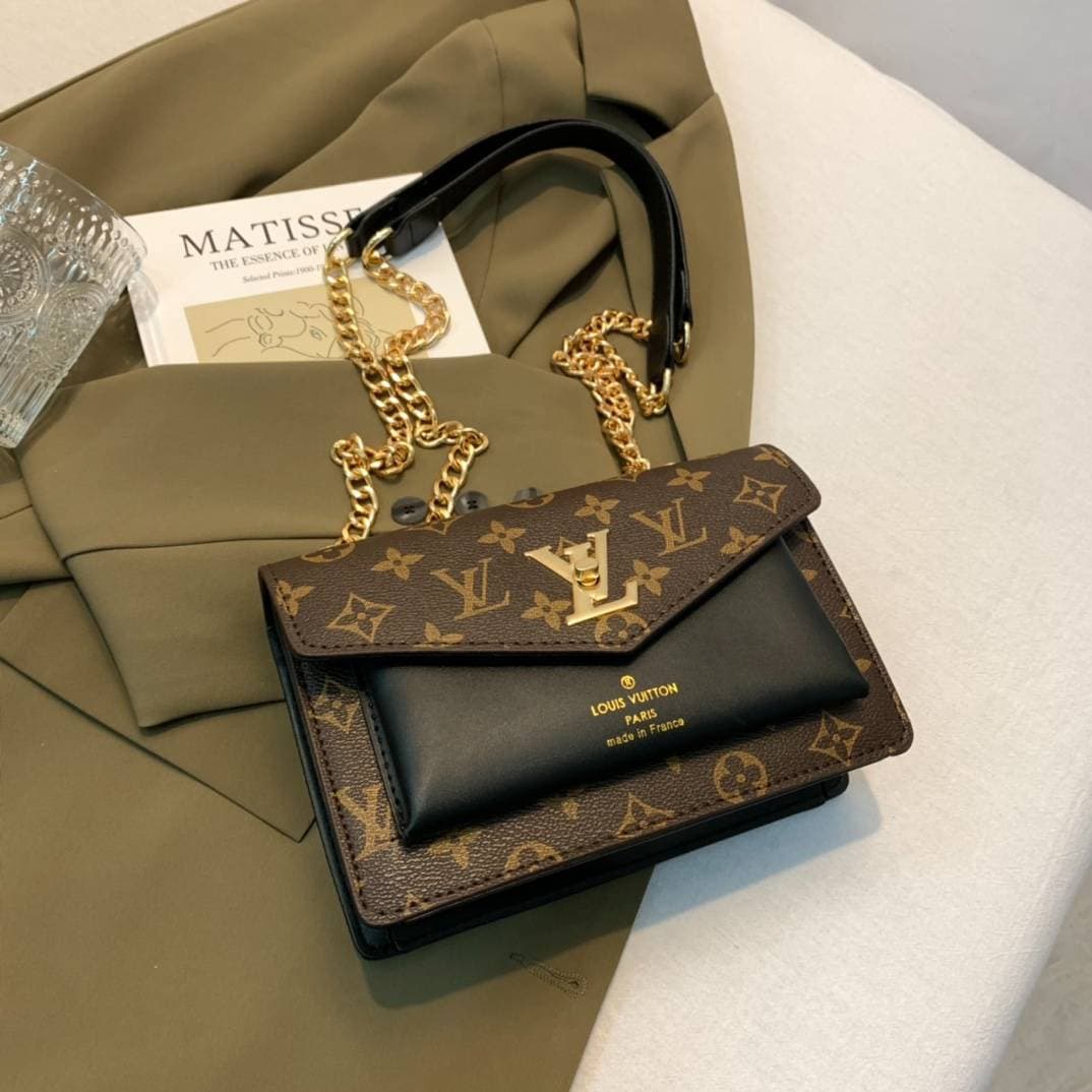 【Louis Vuitton】 Marque de luxe Sens haut de gamme de la mode classique Éléments de lettre Ligne de couture Impression Mode Dames Sac à main à