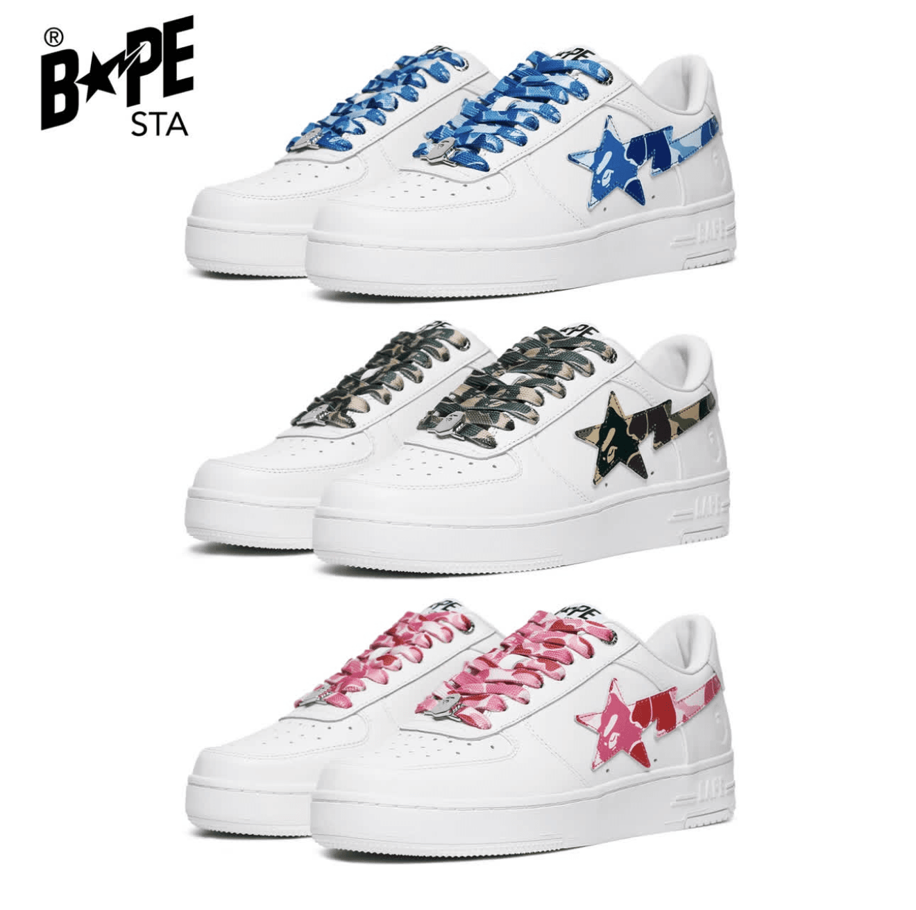 A BATHING-APE Classic Lacquer Leather Double Splicing Trendy Fashion Board Shoes Air Force No.1 Board Shoes Men's And Women's Same Style