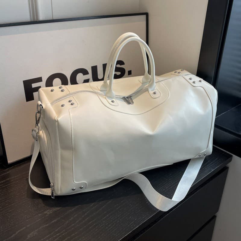 Travel Bags Short Distance Travel Bag Women's New Luggage Boarding Bag Large Capacity PU Leather Portable Sports Fitness Bag Shoulder Messenger Bag