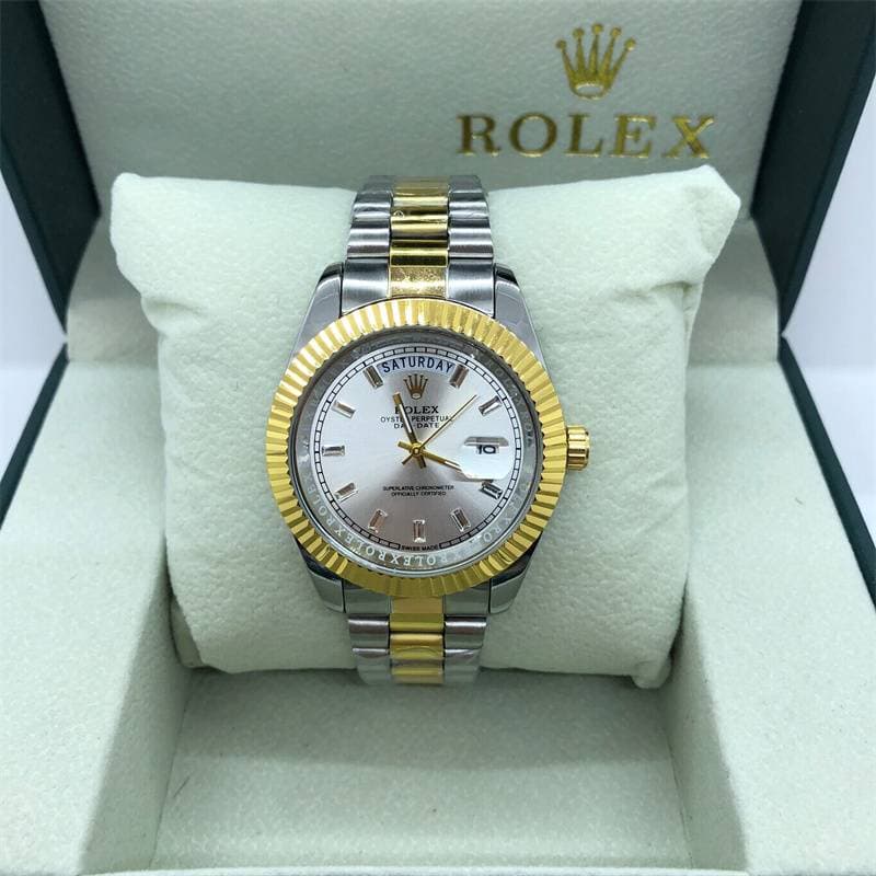 Montre à quartz classique pour homme, double calendrier, cadran diamanté, bracelet en acier à 3 perles