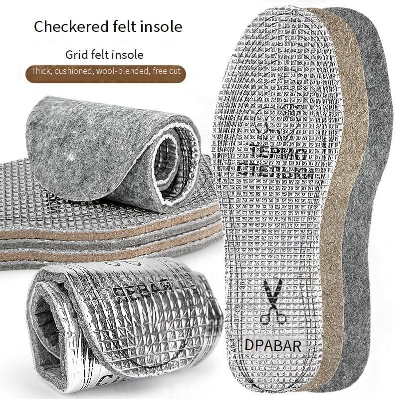 Breathable Wool Felt Insoles With Aluminum Foil Layer – Cushioned & Customizable For Sports, Dress & Casual Shoes – Unisex Sizes 36-45