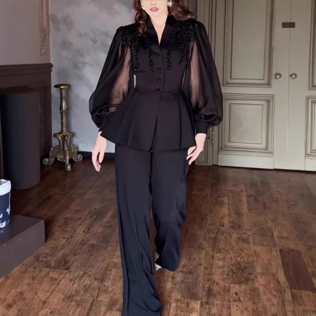 New Hot Selling Elegant And Sexy Rhinestone Two-Piece Set For Commute