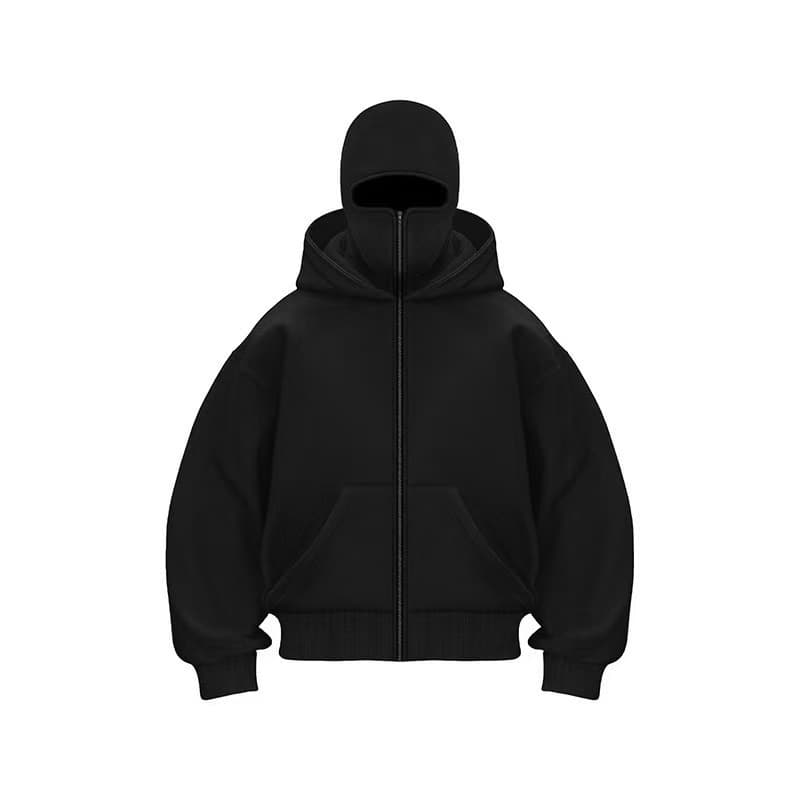 ​​Men's Fashion Double Hooded Zip-Up Hoodie With Layered Collar - Streetwear Pullover For Winter & Spring (Black, Navy, Gray, Red, White)​​
