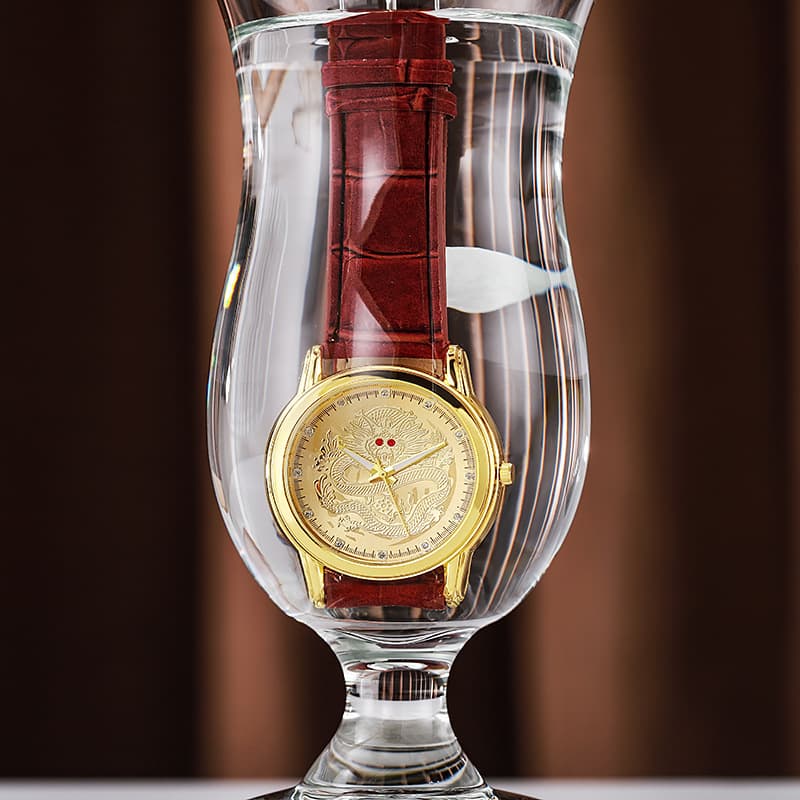 Quartz Men's Belt Waterproof Fashion Business Commander's Watch Golden Dragon