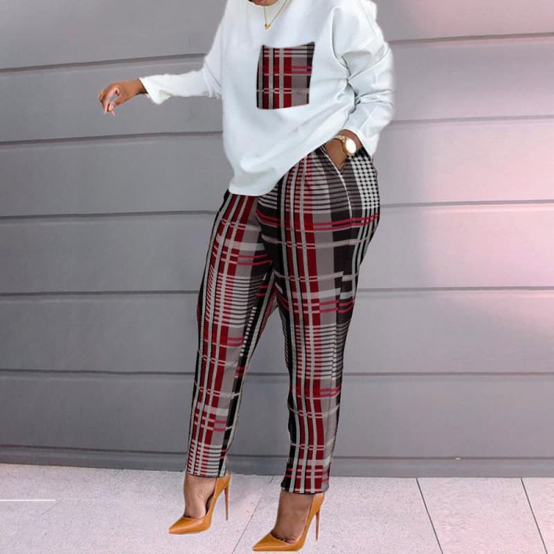 Women's Clothing Spring New Arrival Fashion Printed Long-sleeved Large Size Loose Women's Casual Suit
