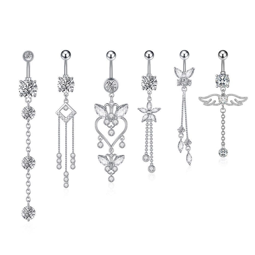 Women's Jewelry Zircon Tassel Belly Button Ring Belly Button Nail Piercing Jewelry