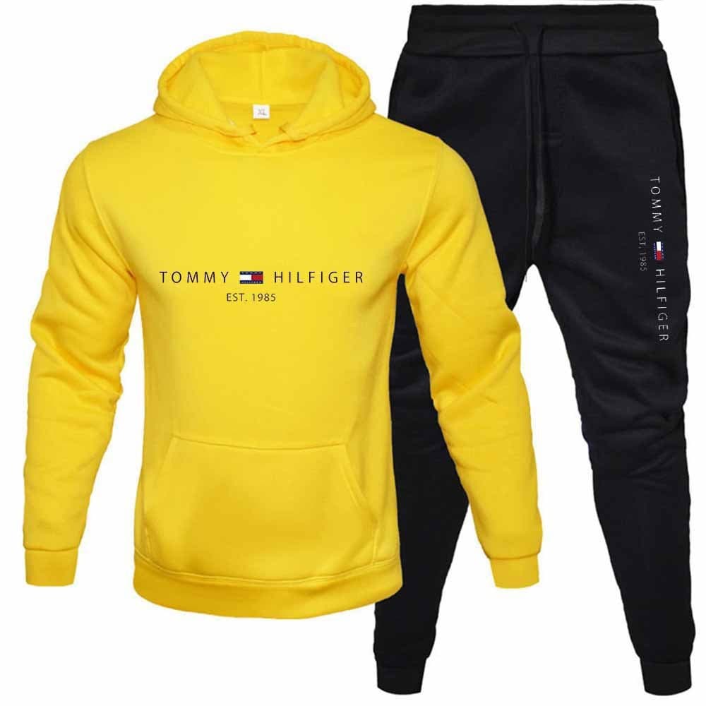 Nouveau printemps et automne décontracté hommes ensemble à capuche décontracté tendance hommes pull ensemble